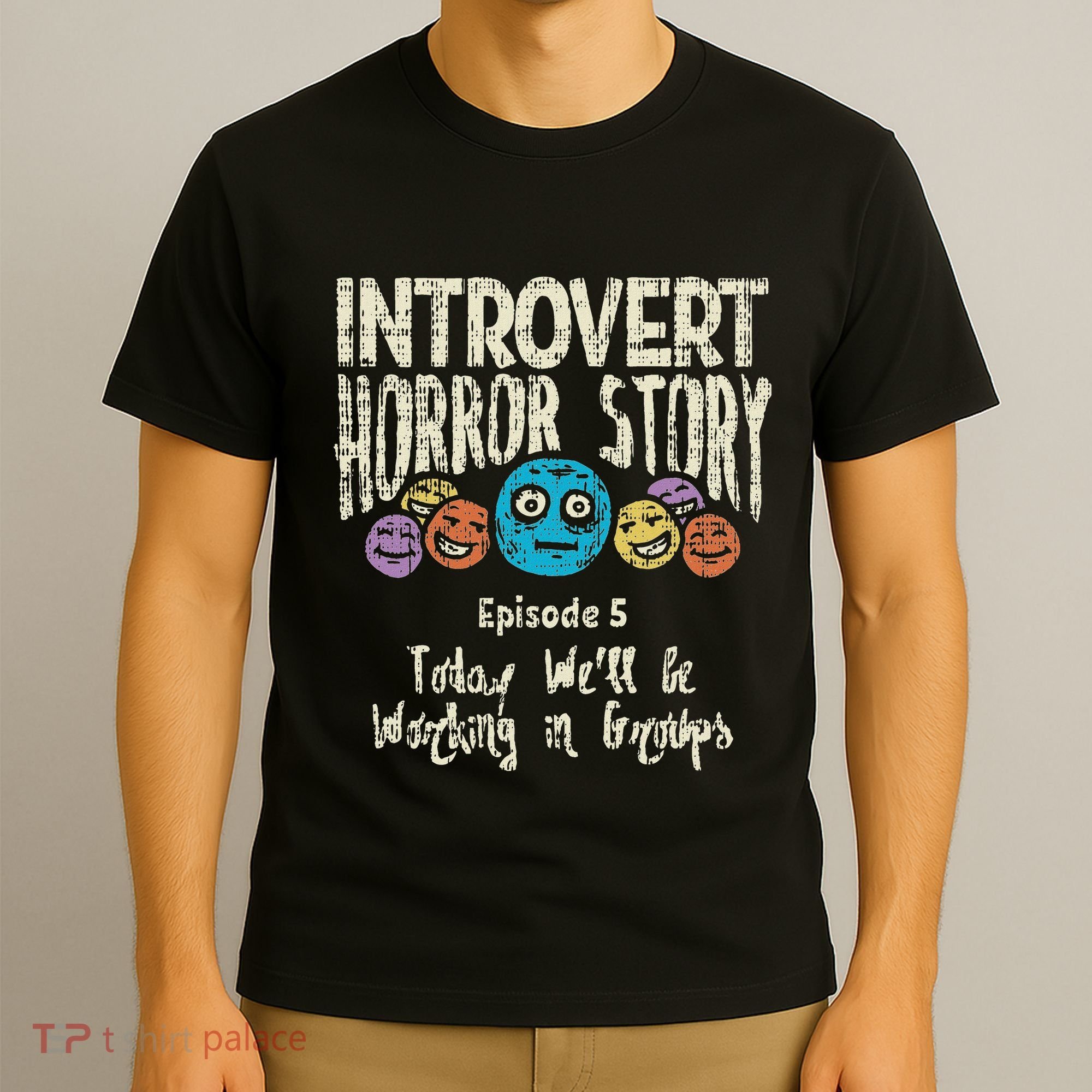 Introvert Horror Working Group Shy Antisocial Back To School T-Shirt