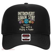 Introvert Horror Working Group Shy Antisocial Back To School Hat thumb 0