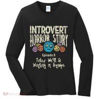 Introvert Horror Working Group Shy Antisocial Back To School Women's Long Sleeve Shirt thumb 0