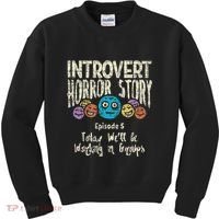 Introvert Horror Working Group Shy Antisocial Back To School Kids Sweatshirt thumb 0