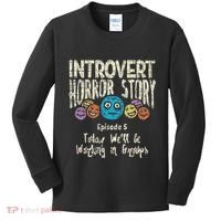 Introvert Horror Working Group Shy Antisocial Back To School Kids Long Sleeve Shirt thumb 0