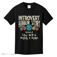 Introvert Horror Working Group Shy Antisocial Back To School Kids T-Shirt thumb 0