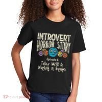 Introvert Horror Working Group Shy Antisocial Back To School Kids T-Shirt thumb 2