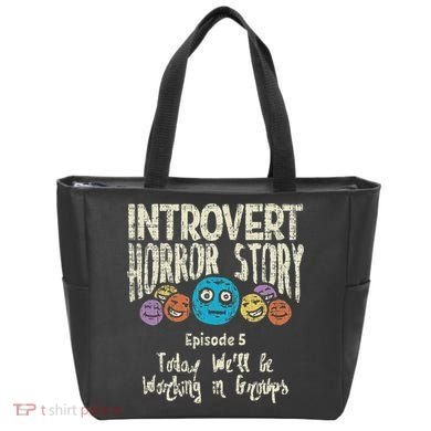 Introvert Horror Working Group Shy Antisocial Back To School Tote Bag