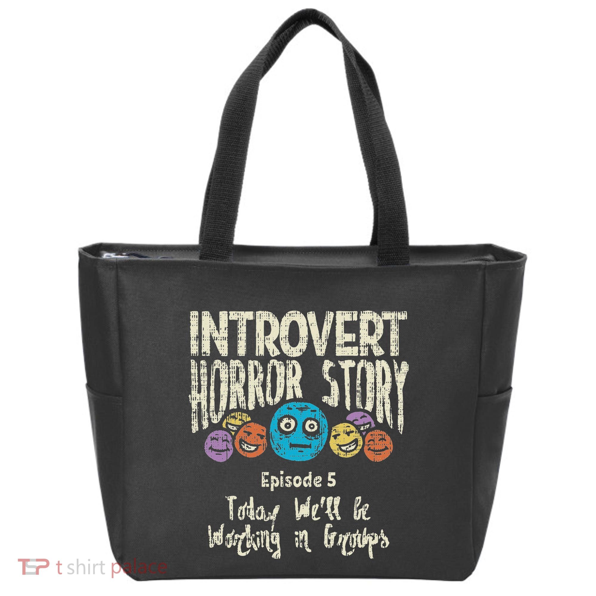 Introvert Horror Working Group Shy Antisocial Back To School Tote Bag