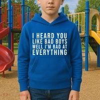 I Heard You Like Bad Boys Well I'm Bat At Everything Kids Hoodie thumb 2