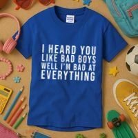 I Heard You Like Bad Boys Well I'm Bat At Everything Kids T-Shirt thumb 3