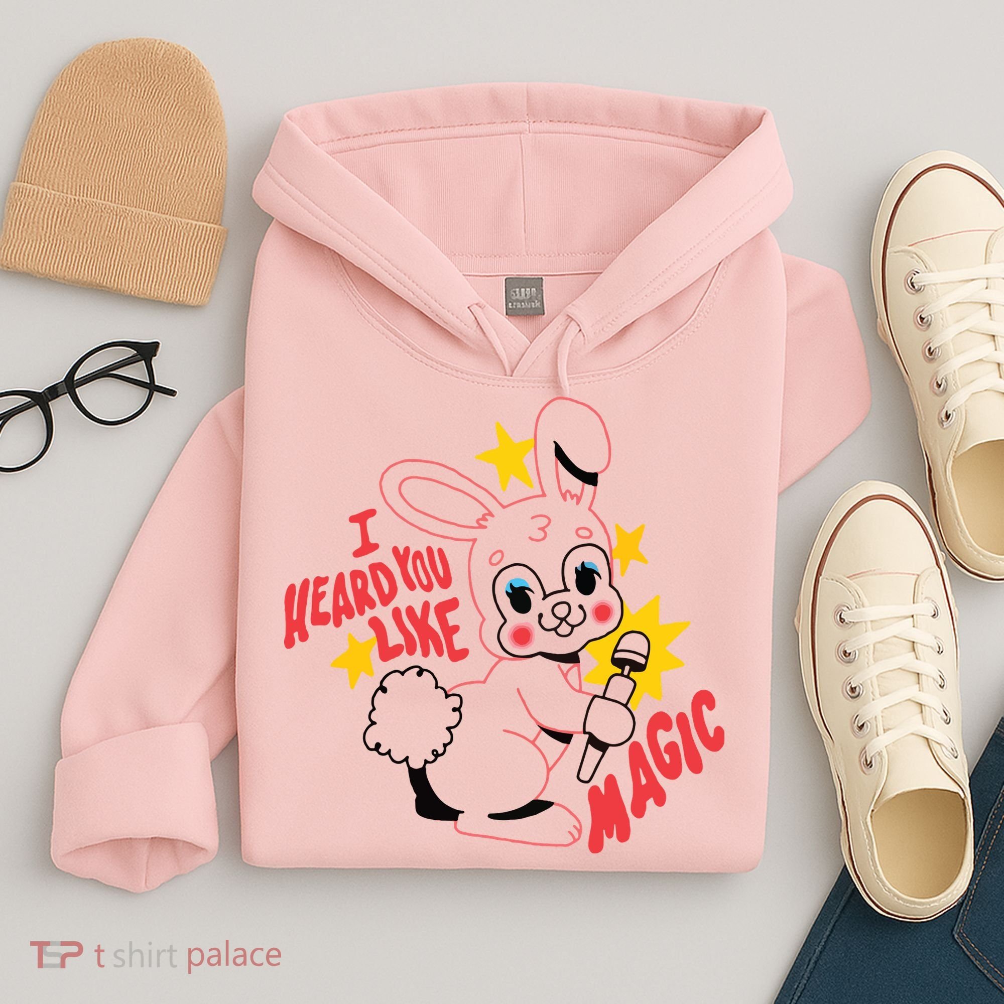 I Heard You Like Magic Pink Rabbit Hoodie