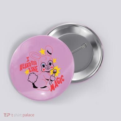 I Heard You Like Magic Pink Rabbit Button