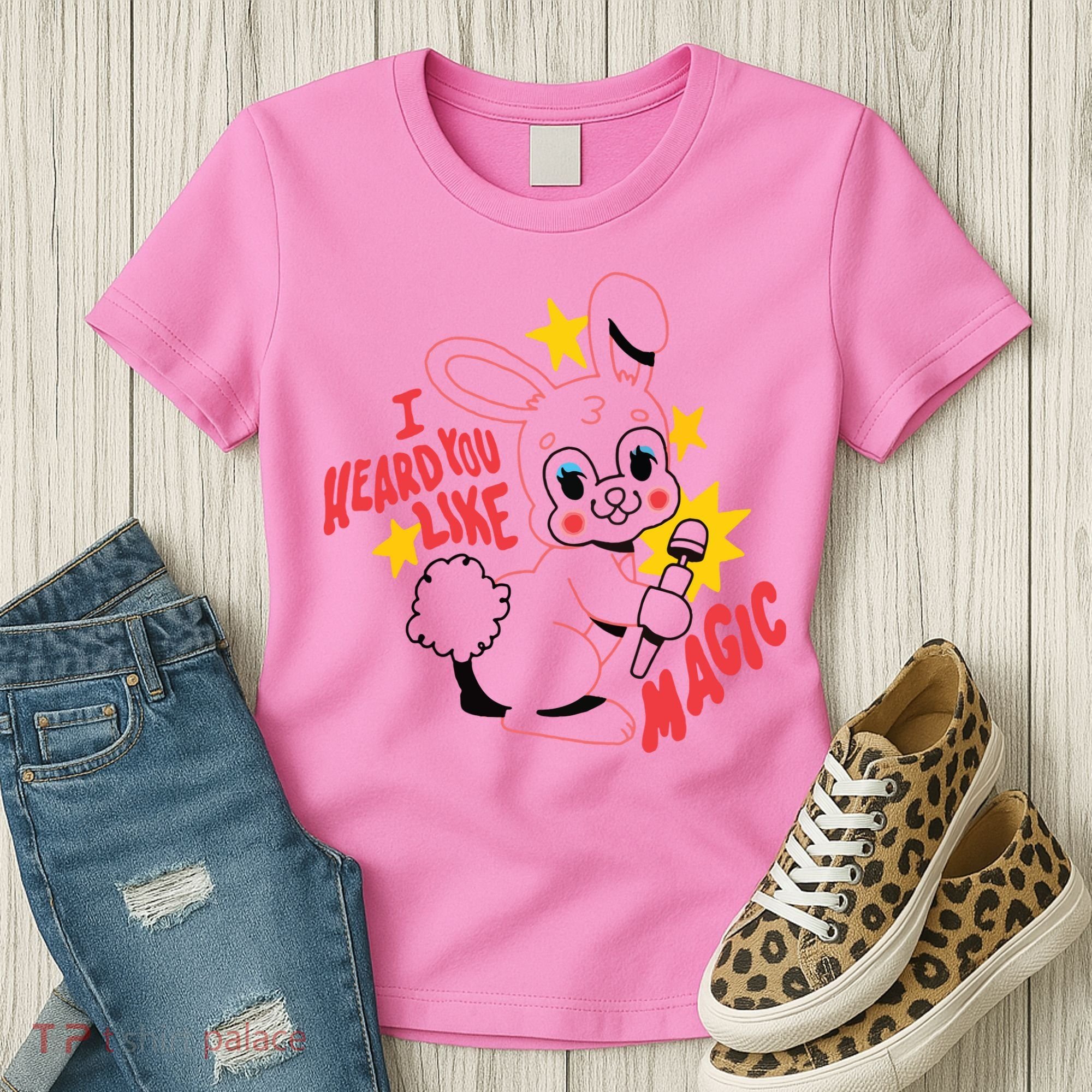 I Heard You Like Magic Pink Rabbit Women's T-Shirt