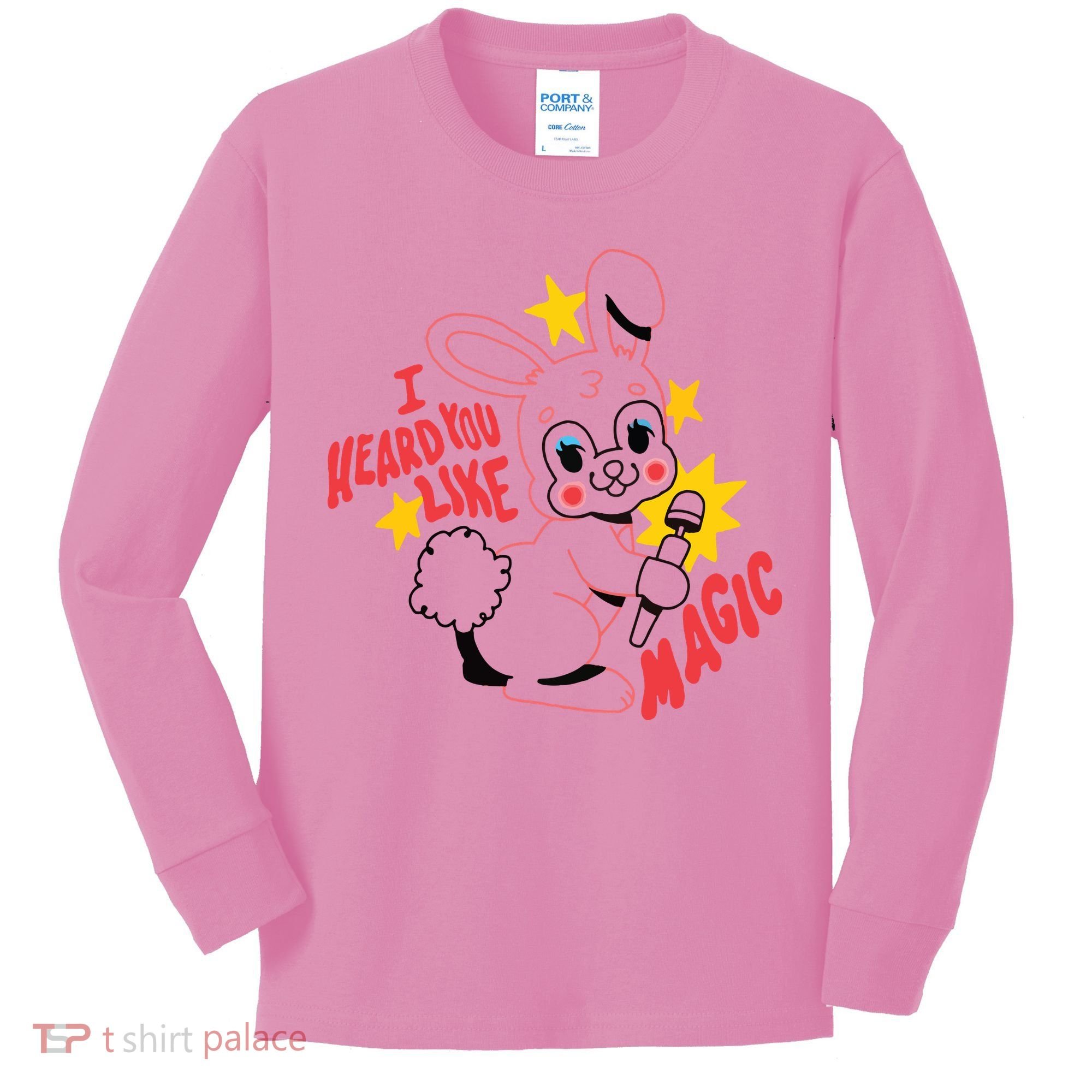I Heard You Like Magic Pink Rabbit Kids Long Sleeve Shirt