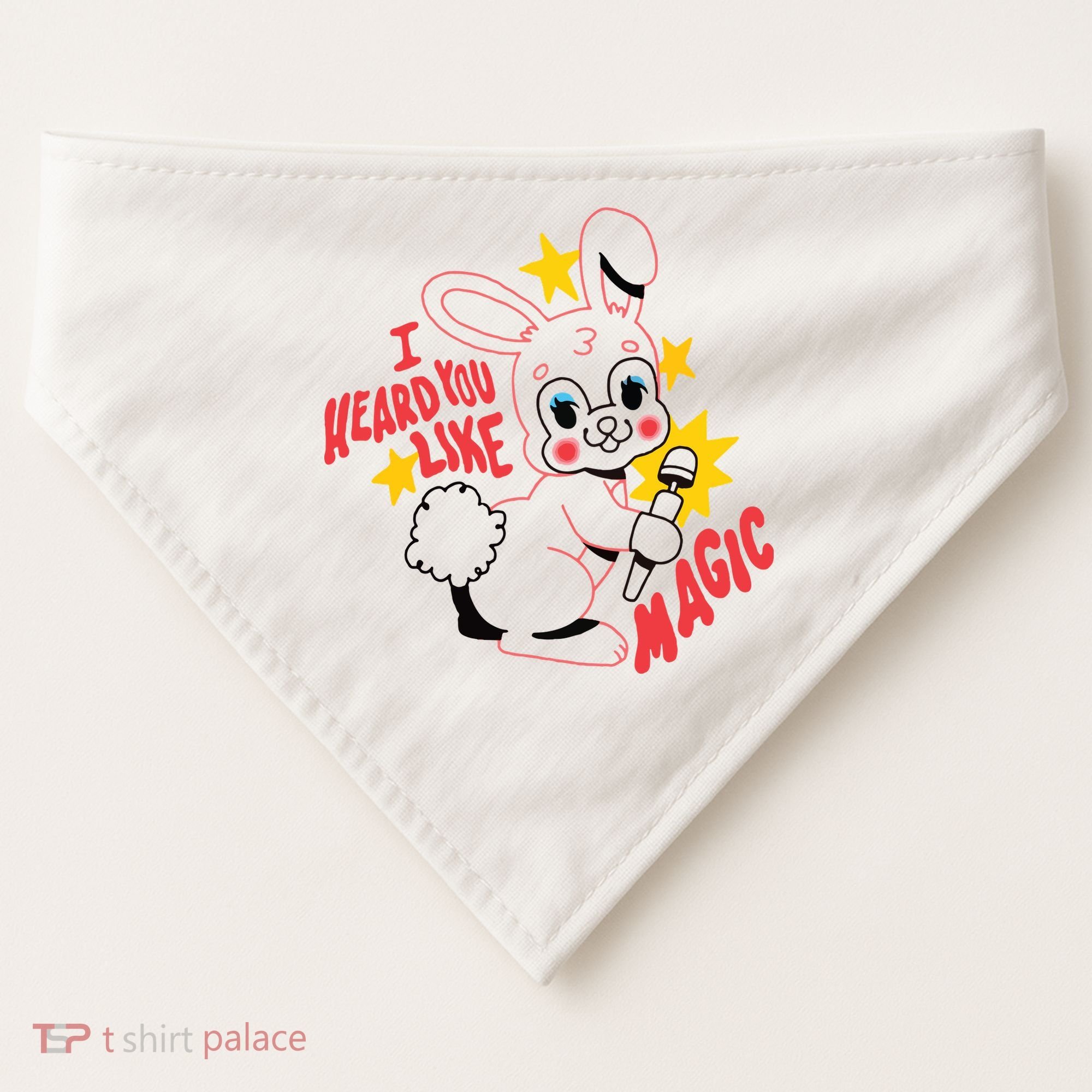 I Heard You Like Magic Pink Rabbit USA-Made Doggie Bandana
