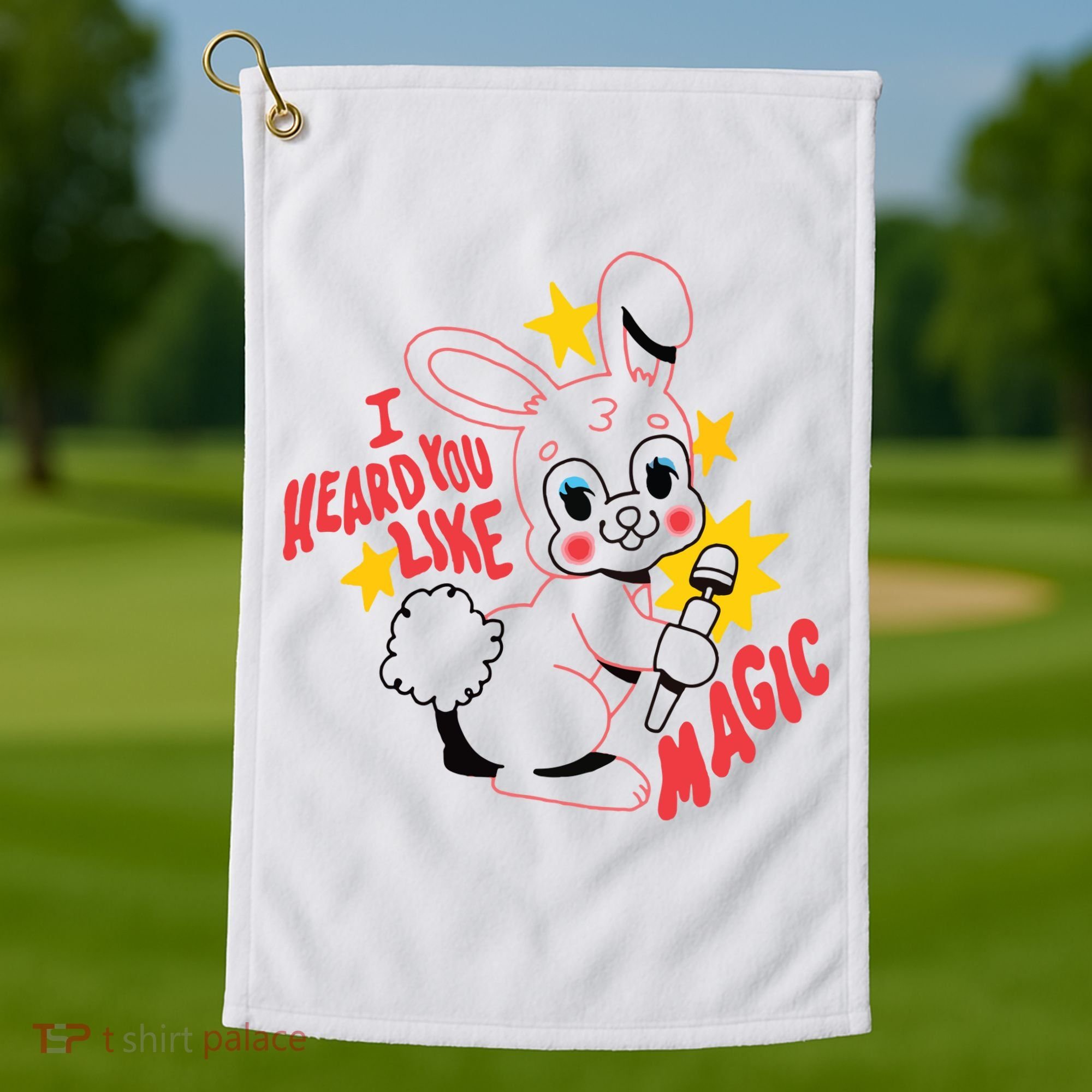 I Heard You Like Magic Pink Rabbit Golf Towel