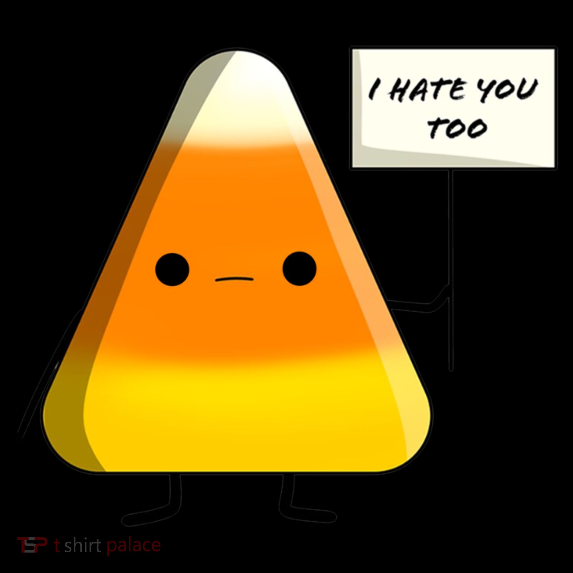 I Hate You Too Funny Halloween Candy Corn Coaster