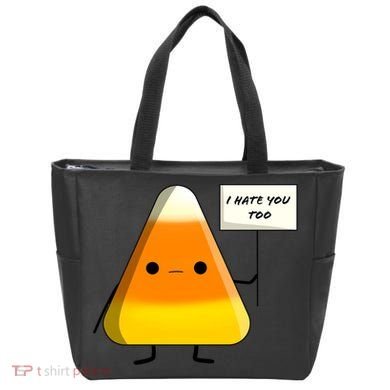 I Hate You Too Funny Halloween Candy Corn Tote Bag