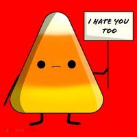 I Hate You Too Funny Halloween Candy Corn Santa Hat thumb 1