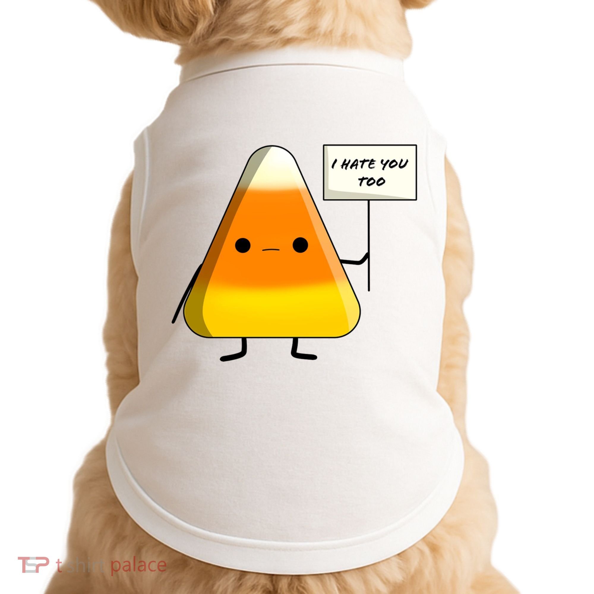 I Hate You Too Funny Halloween Candy Corn Doggie Tank