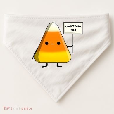 I Hate You Too Funny Halloween Candy Corn USA-Made Doggie Bandana