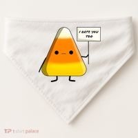 I Hate You Too Funny Halloween Candy Corn USA-Made Doggie Bandana thumb 0