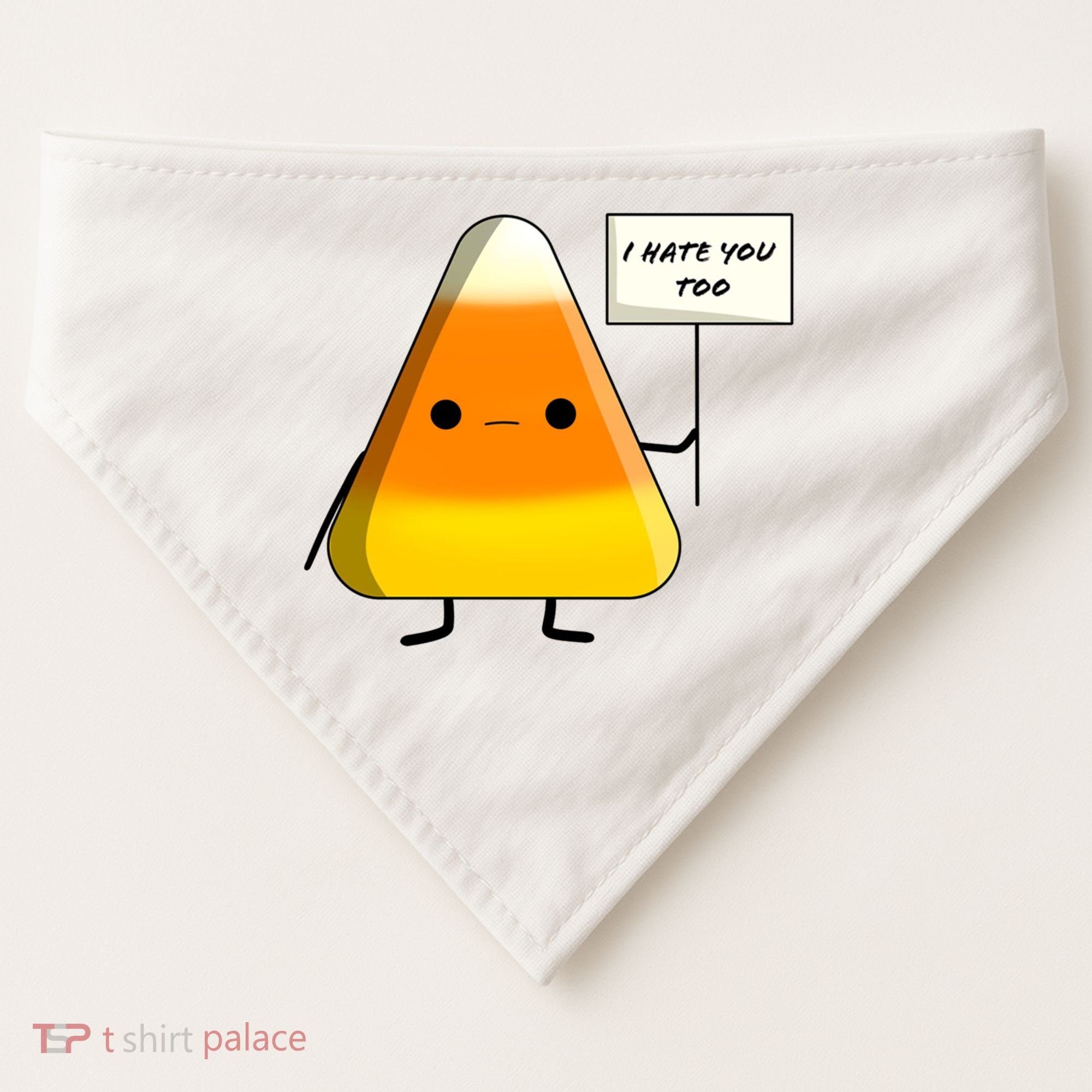 I Hate You Too Funny Halloween Candy Corn USA-Made Doggie Bandana