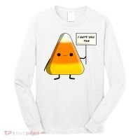 I Hate You Too Funny Halloween Candy Corn Long Sleeve Shirt thumb 0