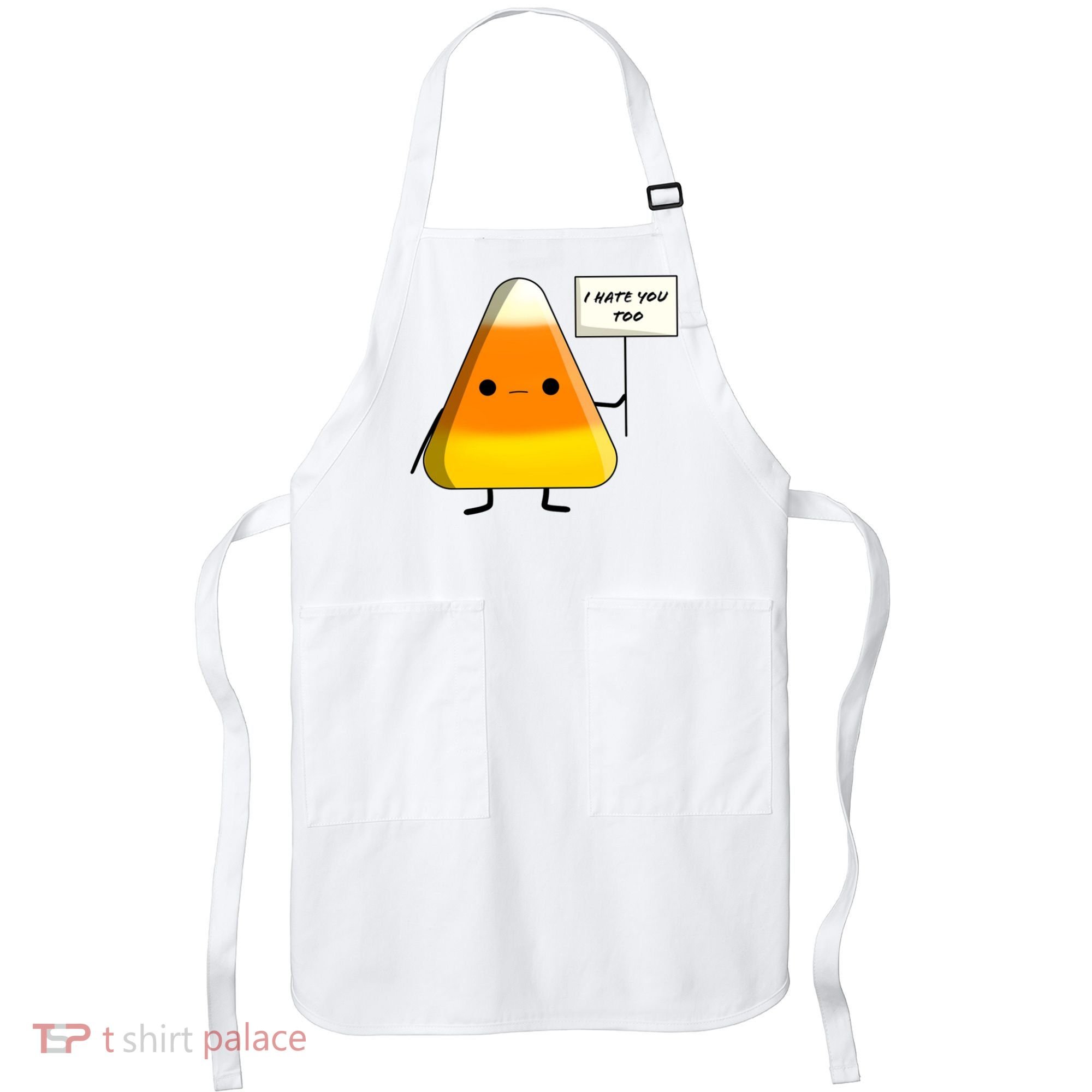 I Hate You Too Funny Halloween Candy Corn Apron