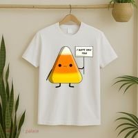 I Hate You Too Funny Halloween Candy Corn T-Shirt thumb 2