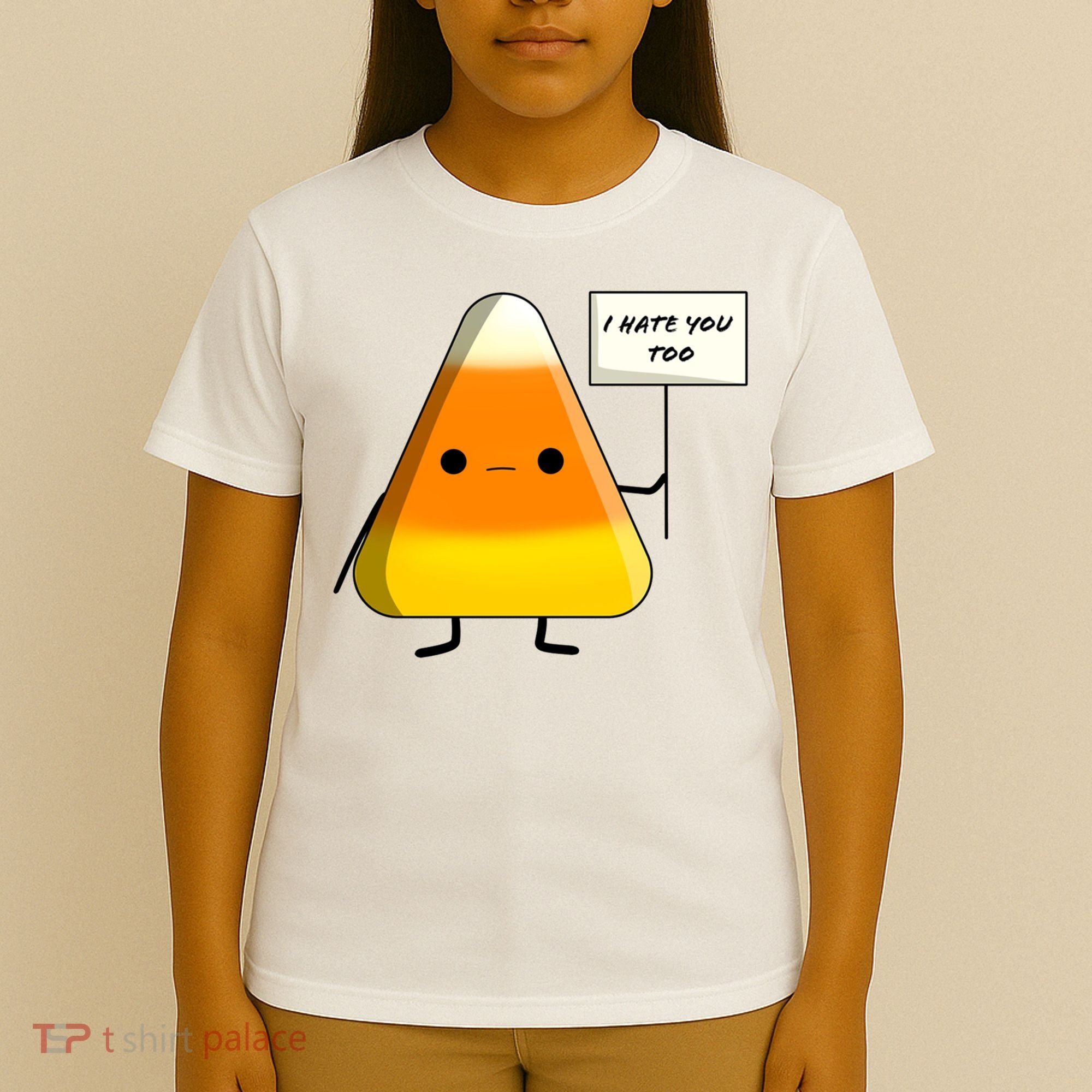 I Hate You Too Funny Halloween Candy Corn T-Shirt