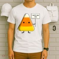 I Hate You Too Funny Halloween Candy Corn T-Shirt thumb 6