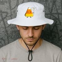 I Hate You Too Funny Halloween Candy Corn Bucket Hat thumb 2