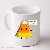 I Hate You Too Funny Halloween Candy Corn Coffee Mug thumb 0