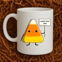I Hate You Too Funny Halloween Candy Corn Coffee Mug thumb 2