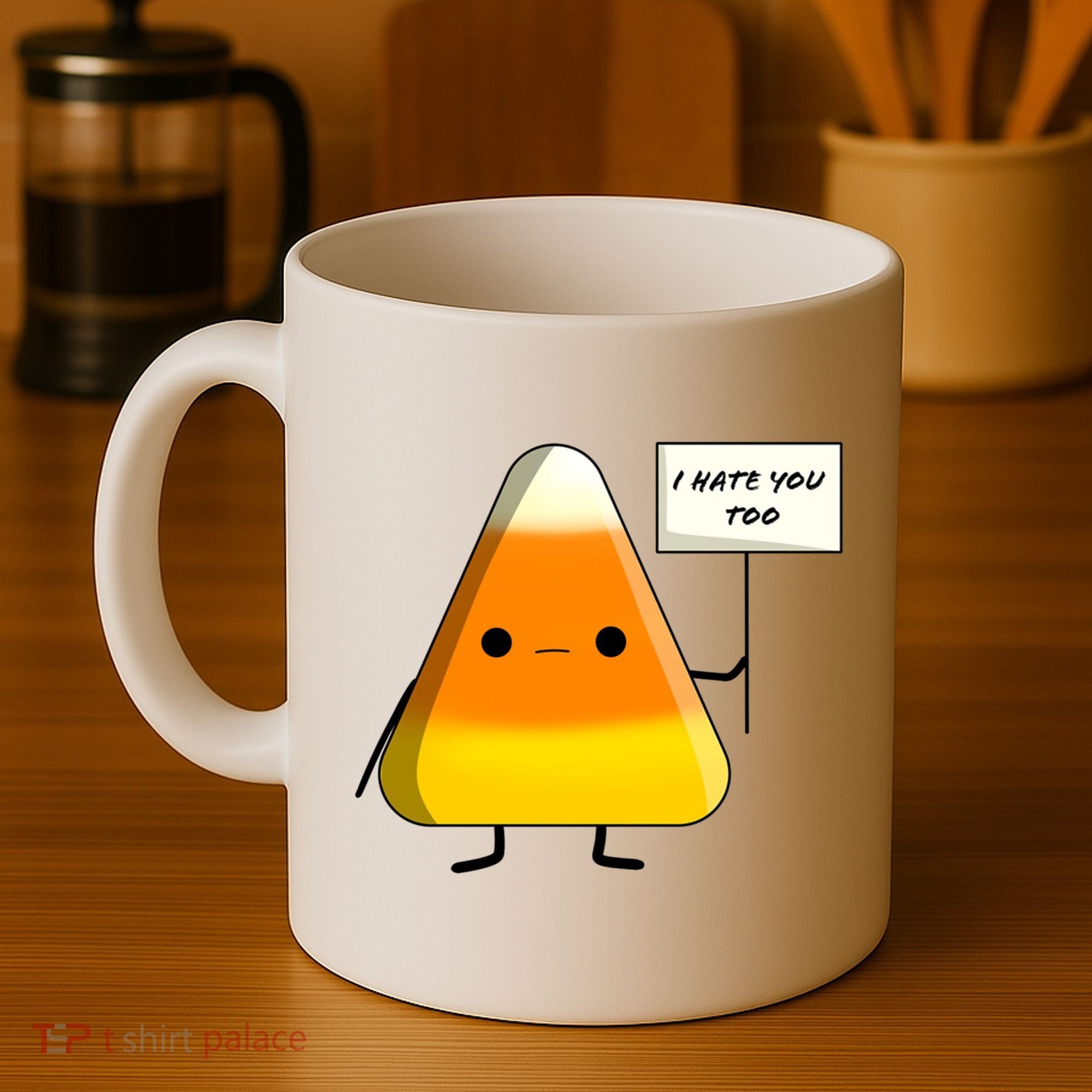 I Hate You Too Funny Halloween Candy Corn Coffee Mug