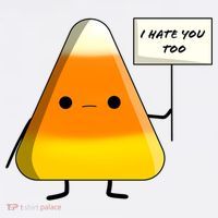 I Hate You Too Funny Halloween Candy Corn Beanie thumb 2
