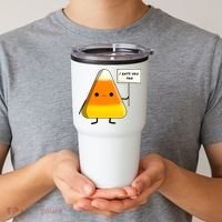 I Hate You Too Funny Halloween Candy Corn Tumbler thumb 2