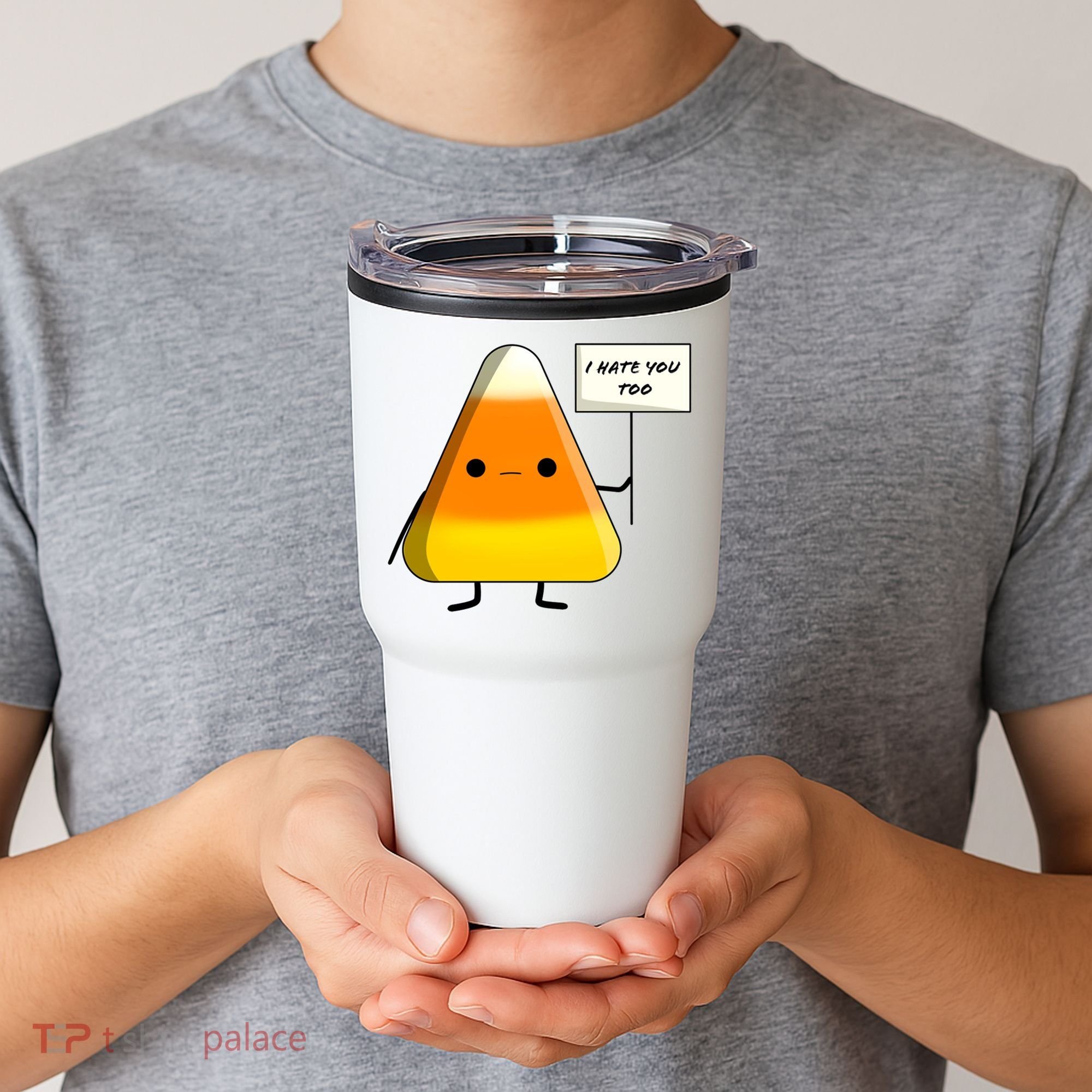 I Hate You Too Funny Halloween Candy Corn Tumbler