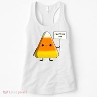 I Hate You Too Funny Halloween Candy Corn Women's Tank Top thumb 0