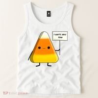 I Hate You Too Funny Halloween Candy Corn Tank Top thumb 2