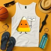 I Hate You Too Funny Halloween Candy Corn Tank Top thumb 4
