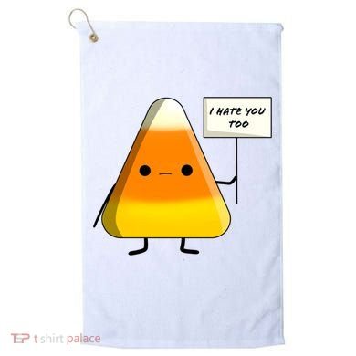 I Hate You Too Funny Halloween Candy Corn Golf Towel