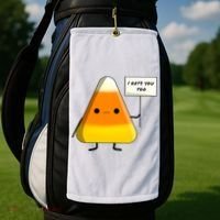 I Hate You Too Funny Halloween Candy Corn Golf Towel thumb 2