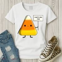 I Hate You Too Funny Halloween Candy Corn Women's T-Shirt thumb 3