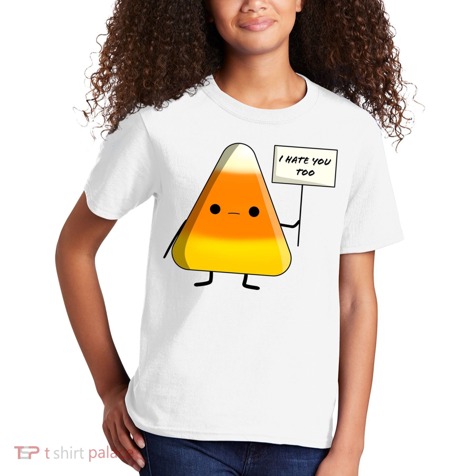 I Hate You Too Funny Halloween Candy Corn Kids T-Shirt