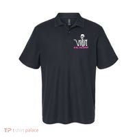 Is He You Know Skeleton Funny Polo thumb 0