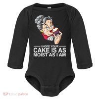 I Hope Your Cake Is As Moist As I Am Funny Baby Long Sleeve Bodysuit thumb 0