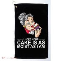 I Hope Your Cake Is As Moist As I Am Funny Golf Towel thumb 0