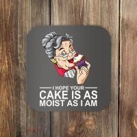 I Hope Your Cake Is As Moist As I Am Funny Coaster thumb 0