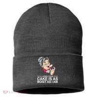 I Hope Your Cake Is As Moist As I Am Funny Sustainable Knit Beanie thumb 0