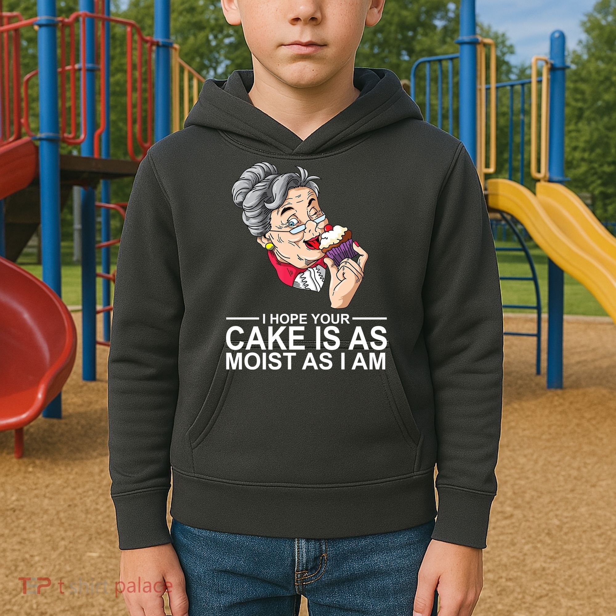 I Hope Your Cake Is As Moist As I Am Funny Kids Hoodie