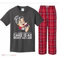 I Hope Your Cake Is As Moist As I Am Funny Kids Plaid Pajama Set thumb 0